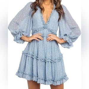 Deep V pattern dress